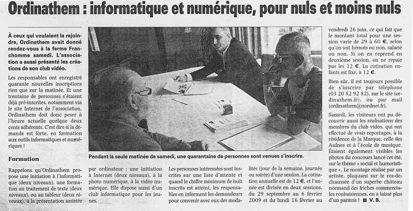 Lire la suite à propos de l’article La Voix du Nord 17.09.2008