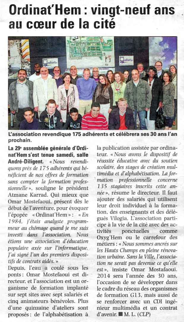 Lire la suite à propos de l’article La Voix du Nord du 27.05.2013