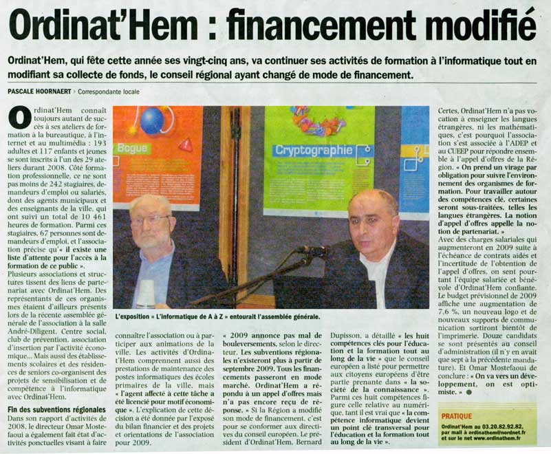 Lire la suite à propos de l’article Nord Eclair 03.04.2009