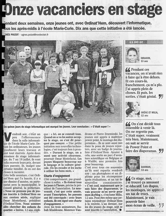 Lire la suite à propos de l’article Nord Eclair 20.07.2008