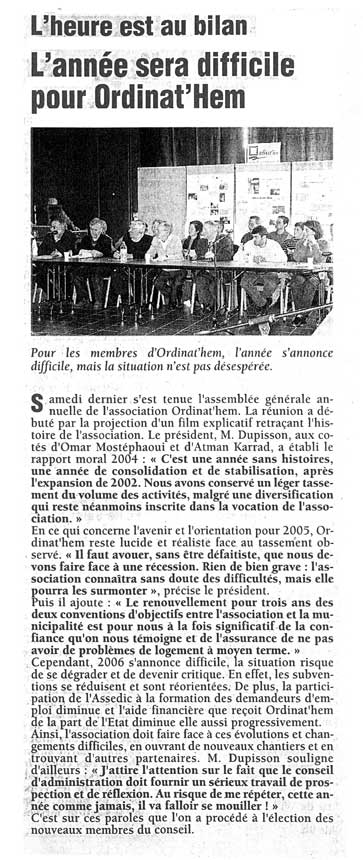 Lire la suite à propos de l’article Nord Eclair 23.03.2005