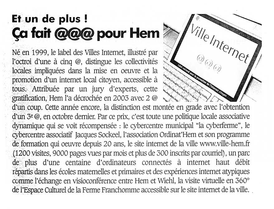 Lire la suite à propos de l’article Magazine .01.2005