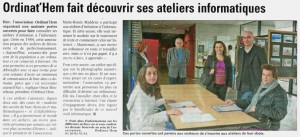 Article La Voix du Nord du 9.10.2011