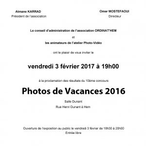 Lire la suite à propos de l’article Proclamation des résultats du Concours photo 2016