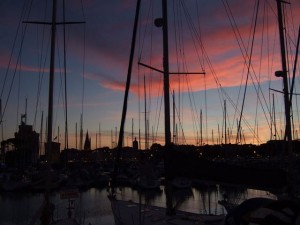 Coucher de soleil sur le port