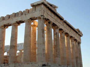 Parthenon-d'Athene-au-coucher-de-soleil